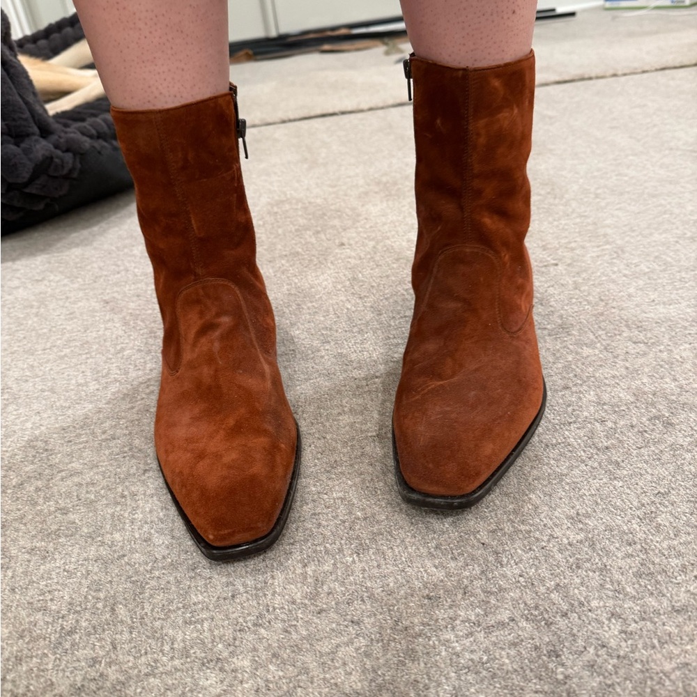 Salvatore Ferragamo Rust Suede Boots